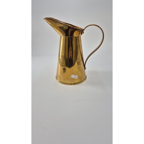 107 - Vintage Red Star Shipping Line Brass Jug Marked Elkingson Height 22cm