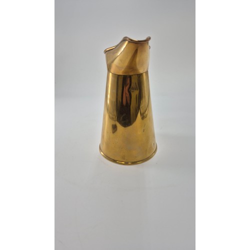 107 - Vintage Red Star Shipping Line Brass Jug Marked Elkingson Height 22cm