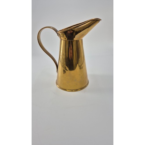 107 - Vintage Red Star Shipping Line Brass Jug Marked Elkingson Height 22cm