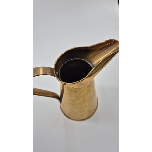 107 - Vintage Red Star Shipping Line Brass Jug Marked Elkingson Height 22cm