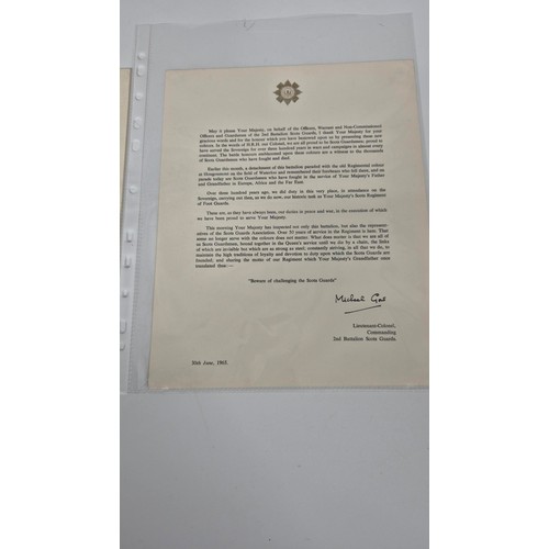 388 - Letter Dated 30th June 1965 to Lieutenant-Colonel Gow From Queen Elizabeth Handing Over New Colours ... 