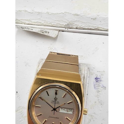 81 - 1970's Omega Automatic Seamaster All Original Strap & Back Plate, Strap Fits 9inch Circumference... 