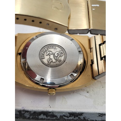 81 - 1970's Omega Automatic Seamaster All Original Strap & Back Plate, Strap Fits 9inch Circumference... 