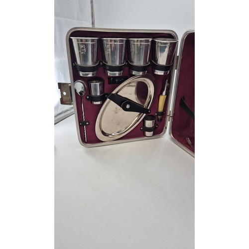 127 - Vintage Travel Bar by Everware in Lockable Case with Key