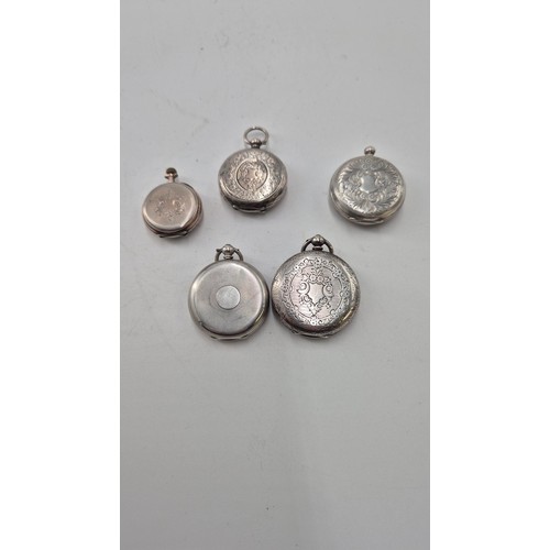 135 - Five Silver Ladies Pocket Watches