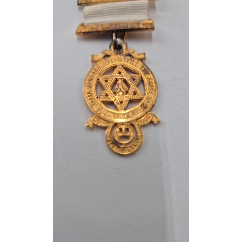 142 - Plated Silver masonic Jewel Medal