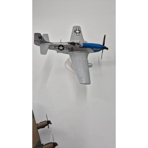 145 - Five Model Corgi AirplanesDakota Length 14cm Wings 20cm Sunderland Length 19cm Wings 24cm Mustang Le... 