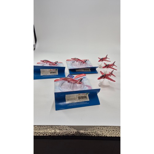 147 - Six Corgi Red Arrow Model Aircrafts. Three New in Boxes.Length 10cm x Wings 9cm