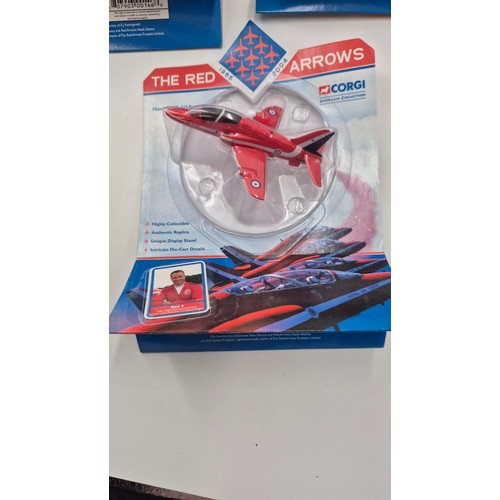 147 - Six Corgi Red Arrow Model Aircrafts. Three New in Boxes.Length 10cm x Wings 9cm