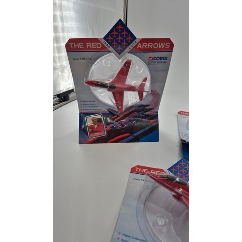 147 - Six Corgi Red Arrow Model Aircrafts. Three New in Boxes.Length 10cm x Wings 9cm