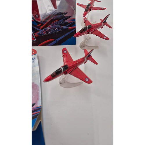 147 - Six Corgi Red Arrow Model Aircrafts. Three New in Boxes.Length 10cm x Wings 9cm