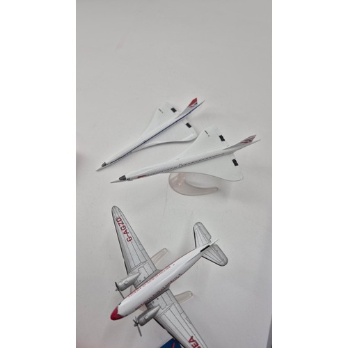 148 - Three Red Arrow Model Aircrafts, Two Concord Aircrafts and One Passenger Aircraft.Red Arrow Length 1... 