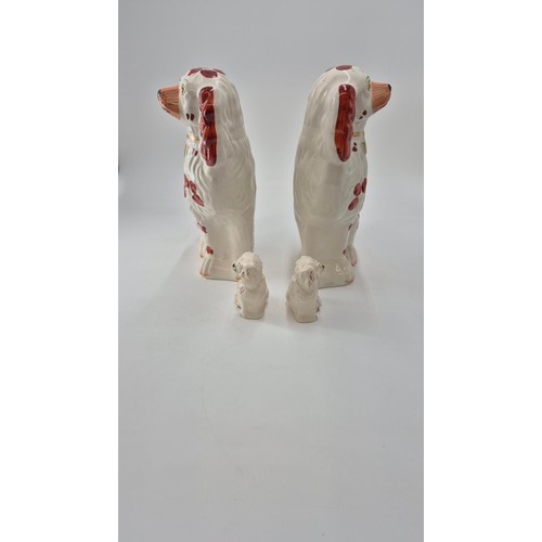 151 - Pair of Arthur Wood Wally Dogs and Pair of Miniature Beswick Wally DogsLarge Measure Height 30cm Len... 