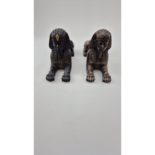 153 - Two Resin Veronese 2000 Egyptian Sphinx StatuesLength 24cm x Width 14cm