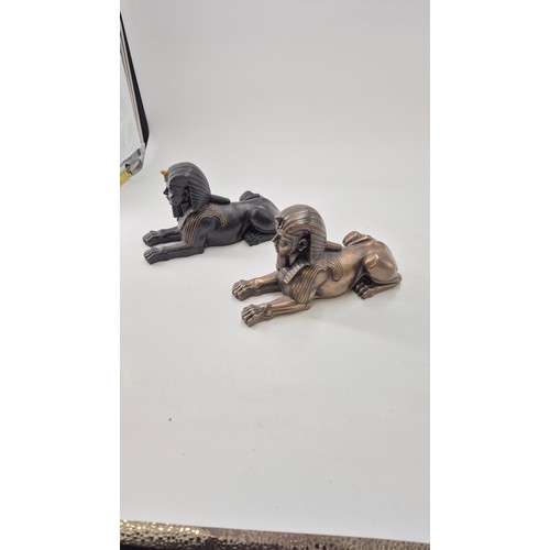 153 - Two Resin Veronese 2000 Egyptian Sphinx StatuesLength 24cm x Width 14cm