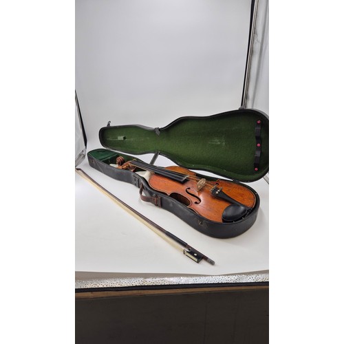 172 - Hawkes @ Son The Professor Violin Dated 1902 and Glasser Violin BowCase Lenth 77cmWidth 23cmHeight 1... 