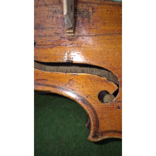 172 - Hawkes @ Son The Professor Violin Dated 1902 and Glasser Violin BowCase Lenth 77cmWidth 23cmHeight 1... 