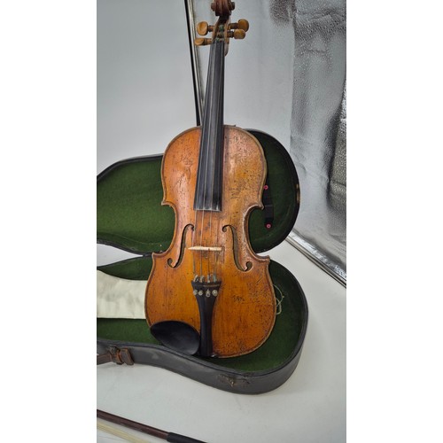 172 - Hawkes @ Son The Professor Violin Dated 1902 and Glasser Violin BowCase Lenth 77cmWidth 23cmHeight 1... 