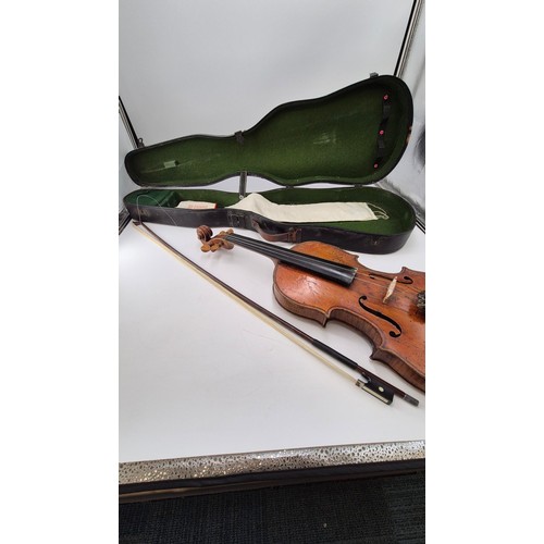 172 - Hawkes @ Son The Professor Violin Dated 1902 and Glasser Violin BowCase Lenth 77cmWidth 23cmHeight 1... 