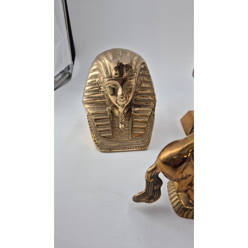 152 - Collection of Brass to Include King Tutankhamen Bust