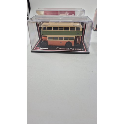 174 - Six Corgi Original Omnibus Buses in Plastic Cases