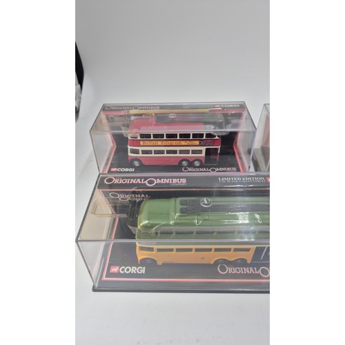 176 - Eight Corgi Original Omnibus in Plastic Cases