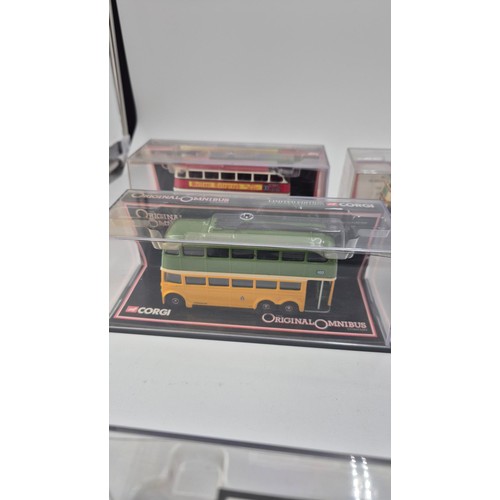 176 - Eight Corgi Original Omnibus in Plastic Cases