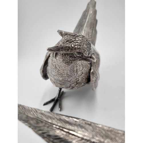 87 - Pair of Solid Sterling Silver Pheasant Centerpieces in Stunning condition Fully Hallmarked Under The... 