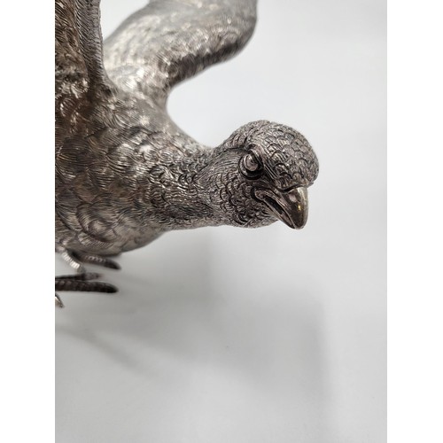 87 - Pair of Solid Sterling Silver Pheasant Centerpieces in Stunning condition Fully Hallmarked Under The... 