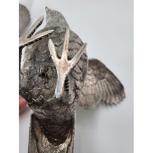 87 - Pair of Solid Sterling Silver Pheasant Centerpieces in Stunning condition Fully Hallmarked Under The... 