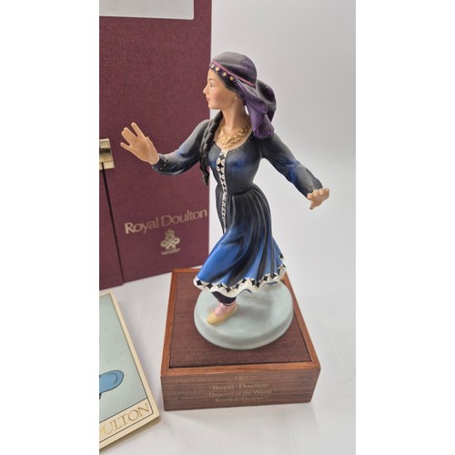 202 - Royal Doulton Kurdish Dancer Figure and Wooden Base No 225/750 (Boxed)Height 22cm