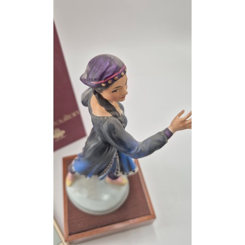 202 - Royal Doulton Kurdish Dancer Figure and Wooden Base No 225/750 (Boxed)Height 22cm