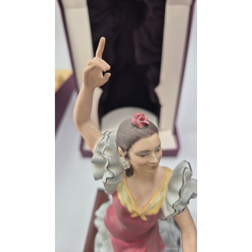 203 - Royal Doulton Spanish Flamenco Dancer Figure with Wooden Base 90/750 (Boxed)Height 26cm