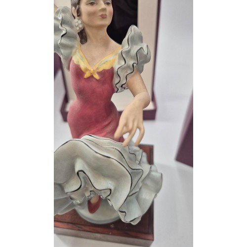 203 - Royal Doulton Spanish Flamenco Dancer Figure with Wooden Base 90/750 (Boxed)Height 26cm