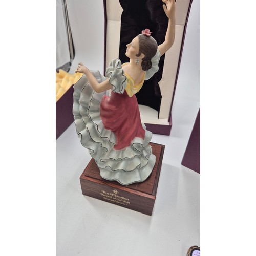 203 - Royal Doulton Spanish Flamenco Dancer Figure with Wooden Base 90/750 (Boxed)Height 26cm