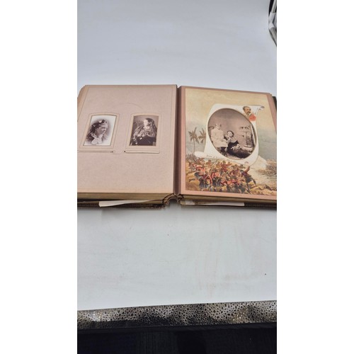 220 - Leather Bound Photo Album with Cabinet Photos