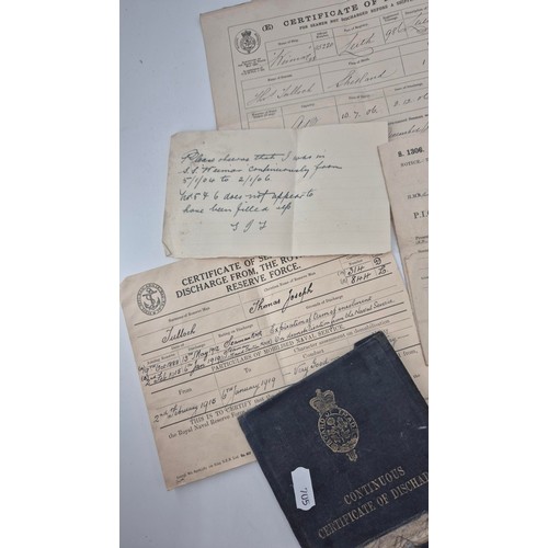 12 - Certificate of Discharge Book & Paperwork Dated From 1910