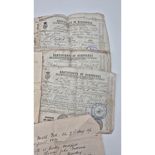 12 - Certificate of Discharge Book & Paperwork Dated From 1910