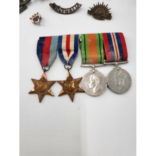 3 - WW2 Medals Lance Corporal J Cree along with Photo's,  other Military Badges, Kriegsmarine Miniature ... 