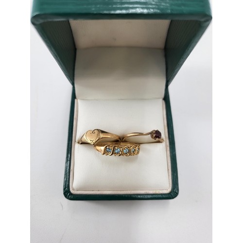 30 - Two 9ct Gold & Diamond Rings. Combined Weight 3.9gBand Ring Size NSingle Stone Size O... 