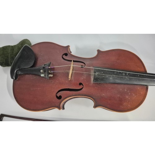 16 - Vintage J. T. L. Jeronimo Barnabetti Paris Violin & Bow 60cm Length 22cm Width