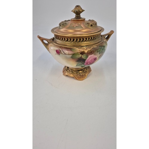 241 - Royal Worcester Potpourri Dish Height 15cmWidth 18cm