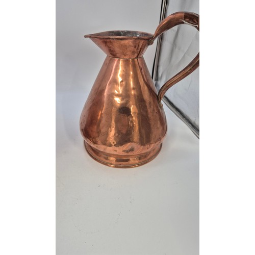 245 - Vintage Copper Funnel & JugFunnel Height 37cmJug Height 27cm