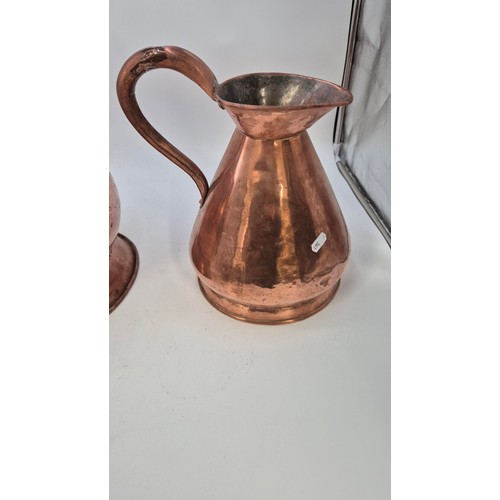 245 - Vintage Copper Funnel & JugFunnel Height 37cmJug Height 27cm