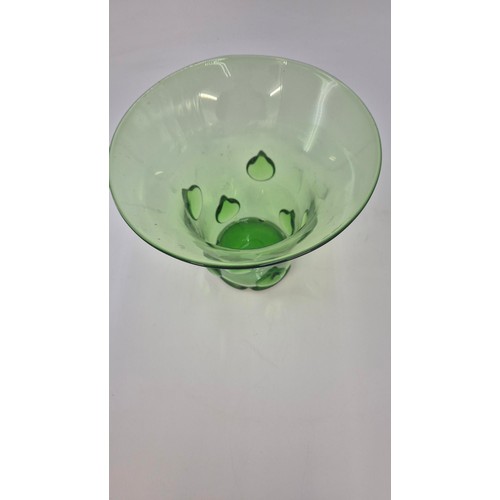 246 - Green 1913 Wolfgang Von Wersin Glass BowlHeight 19cm Circumference 19.5cm