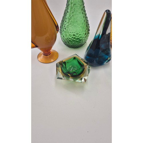 252 - Two Italian Genie Bottles & Other Other Italian Glass Items