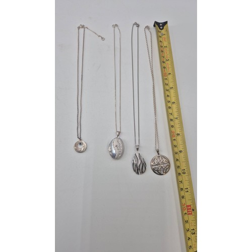 42 - Four Sterling Silver Necklaces & Pendants2 x 16cm2 x 18cm