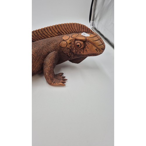 254 - Carved Wooden Iguanas Lizard FigureLength 54cmHeight 15cm