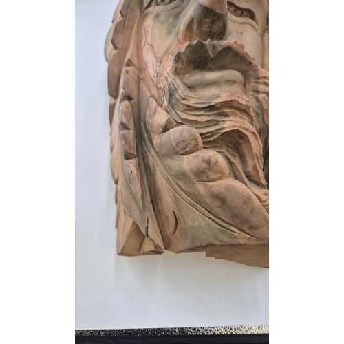 256 - Hand Carved Wooden FaceHeight 44cmWidth 26cm