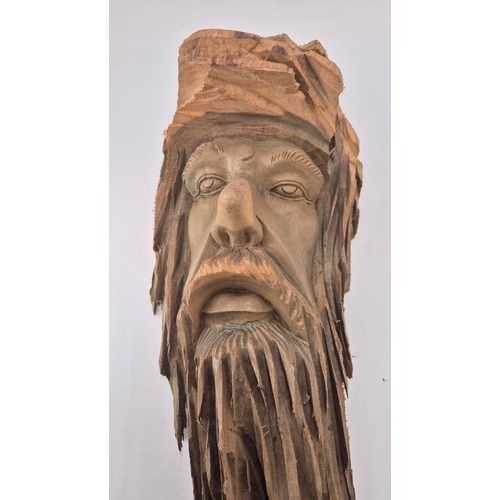 259 - Hand Carved Wooden Male FaceHeight 51cmWidth 23cm